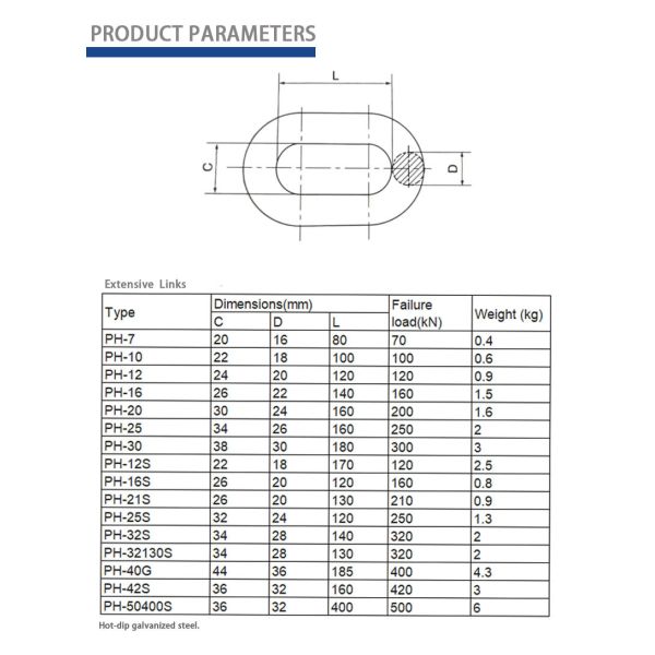 Hot Dip Galvanized Steel Connection Fittings Extended Links For PV Projects