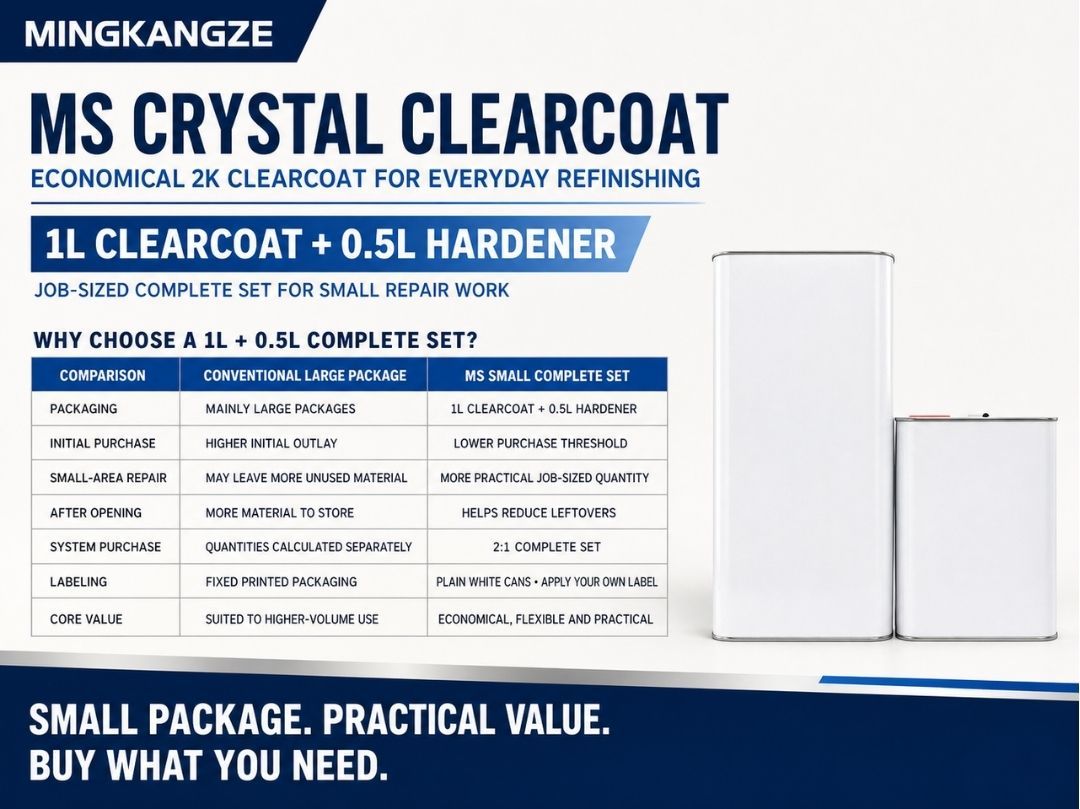 Economical 2K Crystal Gloss Clearcoat 1L 0.5L Hardener for Automotive Refinish Industrial Applications