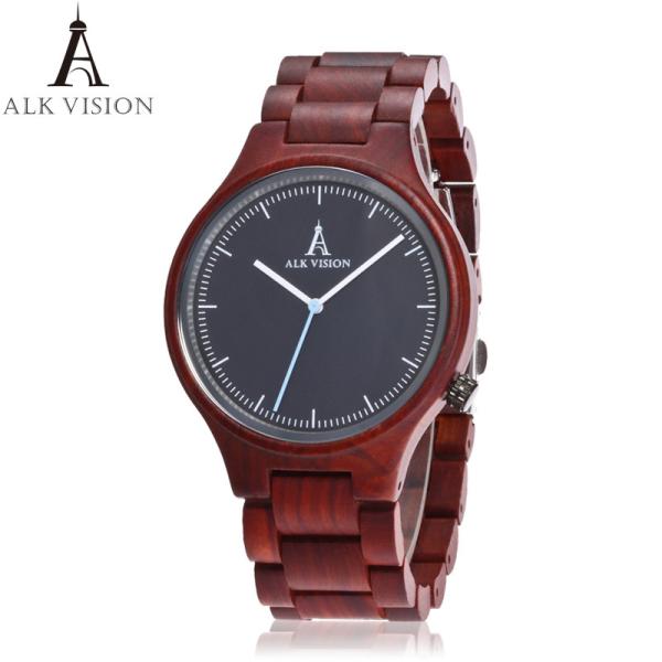 ALK Vision Couple Wood Watch Ladies Fashion Quartz Wooden Watch Casual Lovers Wood Watches Women Men Top Brand Luxury Cl
