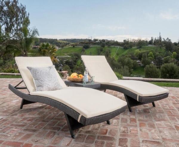 Aluminium PE Rattan beach chair All weather Outdoor Garden Patio leisure Lounge chaise chair