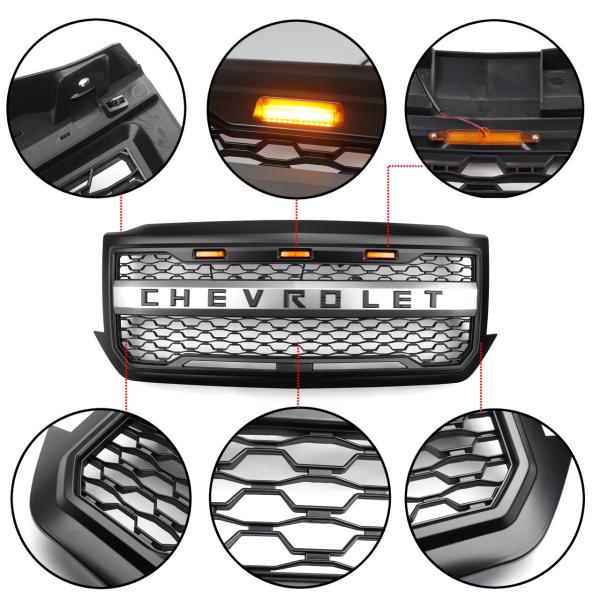 Chevrolet Silevrado Custom Grilles For Trucks , 4X4 Front Grill Top Grade