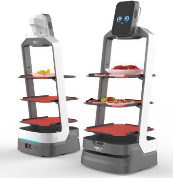 Korean Voice Service Robot Zhaocaibao AI Restaurant Waiter With  Korean Voice Interaction For Food Delivery Robot