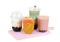 Coupe en plastique en forme de U avec couvercle pour le thé, le café, le vin, les jus de boissons