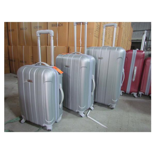 4 Wheel Hard Case Spinner Luggage Sets Bright Colored With Silver Iron Trolley