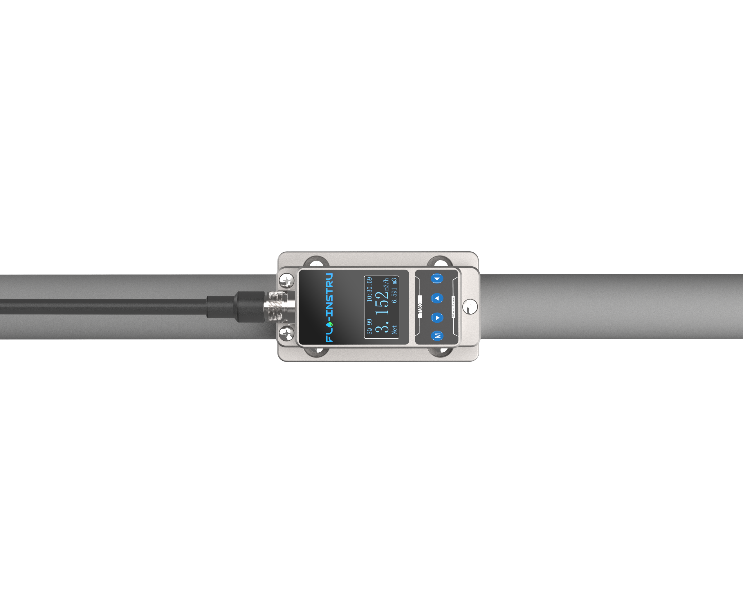 TM601 Ultrasonic Flowmeter Clamp-On Type for Quick Installation No Production Interruption and Compatible with Various Pipe Types