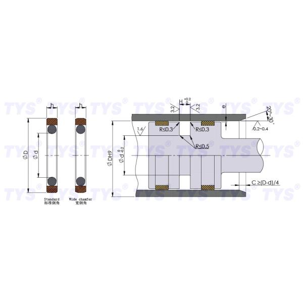 SPGO Bronze Filled Ptfe Hydraulic Piston Rings 42mm Weather Proof