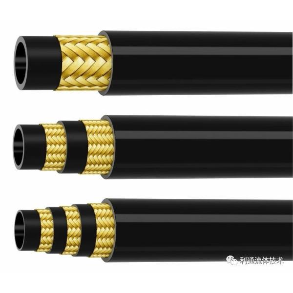 1/4-2 in Black Smooth Surface Wire Braid Hydraulic Hose for Petroleum