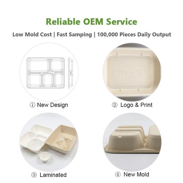Custom Biodegradable Sugarcane Bagasse Pulp Fiber Fast Food Packing Paper Box Bio Degradable Takeaway To Go Container