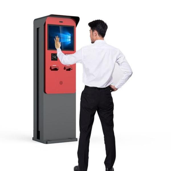 21.5 inch cold rolled steel sheet metal touch screen monitor card reader windows 11 waterproof ip65  parking payment kiosk with bill acceptor and printer