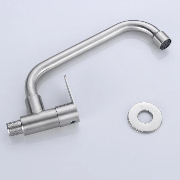 Cromo acabamento de aço inoxidável cozinha torneira misturador com água fria quente e desviador