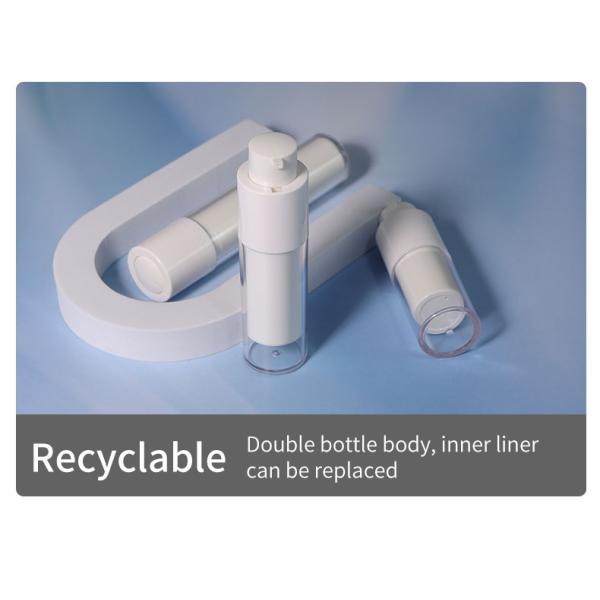 15 ml 30 ml 50 ml Bouteille blanche sans air Crème cosmétique Bouteille en plastique pour emballage de soins de la peau