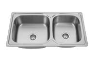 Évier de cuisine de Topmount de cuvette du double SUS201 avec le trou de connexion 9150B