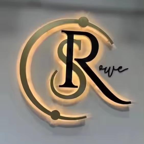 PVC logotipo retro iluminado letras de aço inoxidável acrílico LED personalizado sinais exteriores e interiores