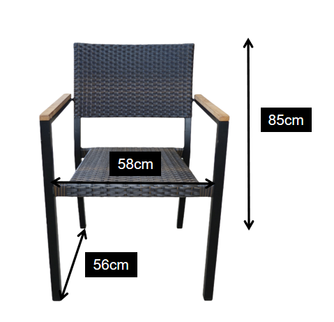 Yoshen French Bistro Dining Arm Chair  Rattan Comfortable Waterproof Contemporary Design Outdoor Hotel Restaurant