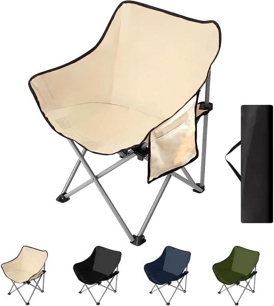 Folding Chairs Heavy Duty Support 350 lbs Moon Chair with Carry Bag Portable Folding Camping Chair with Carry Bag