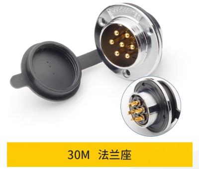 Zhongqiang Aviation Plug and Socket 30M with 30mm Opening 1000V Voltage Rating Metal/Plastic Servo Motor Connector