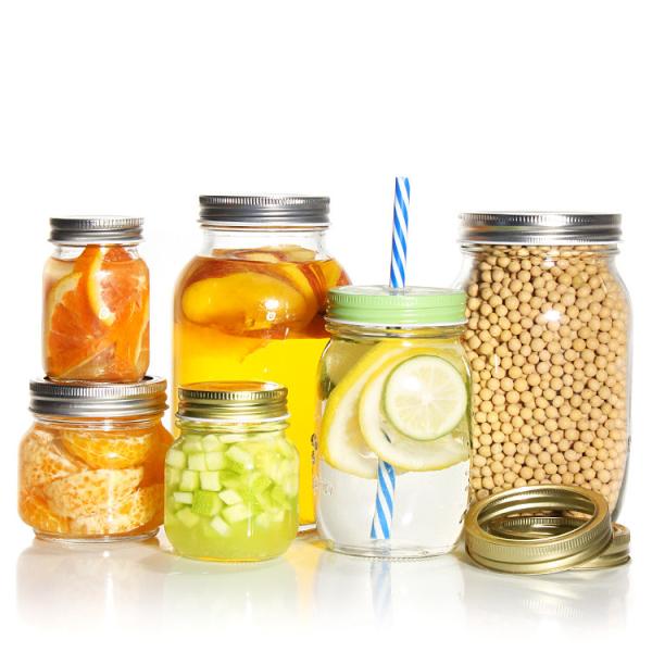 Restaurante Cozinha Bar Pint Glass Larga Boca de Vidro Mason Jarring Jar para Conservas