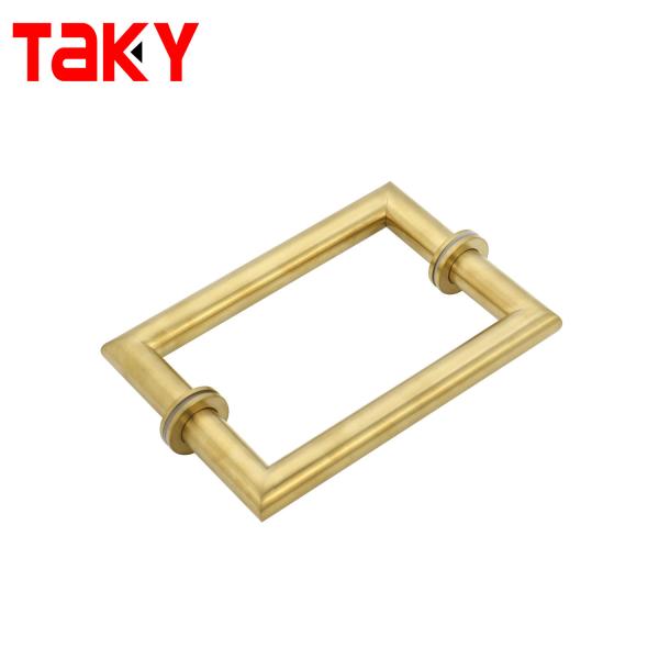 SS304 Stainless Steel Brushed Satin Finish 203*203*19*1.0mm Shower Glass Door Handle for Modern Bathrooms