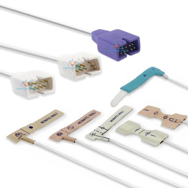 0.9M Cables Nellcor Disposable Spo2 Sensor Amydi Med Non Woven Disposable Oximeter Sensor