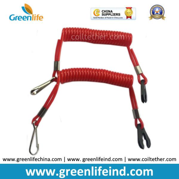Popular Sales Solid Red Safety Durable Spiral Coil Rope Stretched 1M Outboard Motor Killcord