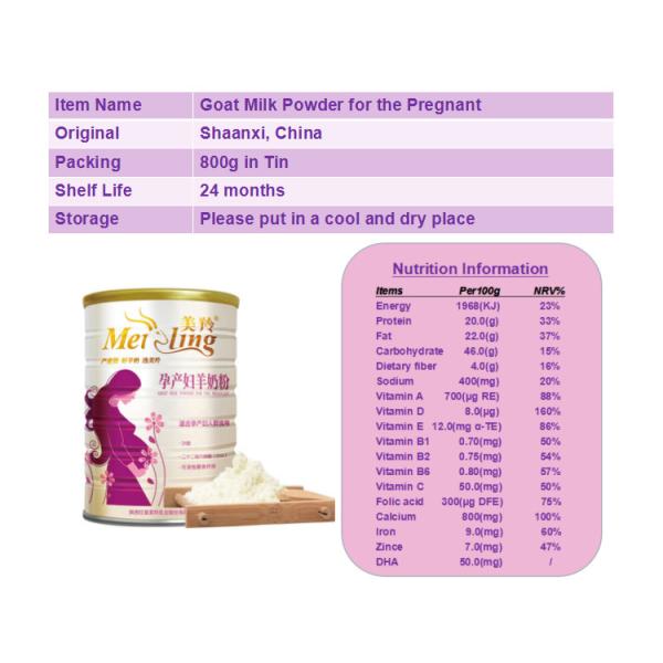 Беременное сухое молоко 800g дамы Матери Молокозавода Козы в олове