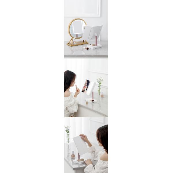 Trifold vanity Lighted Magnifying Makeup Mirror Cosmetic ABS Plastic