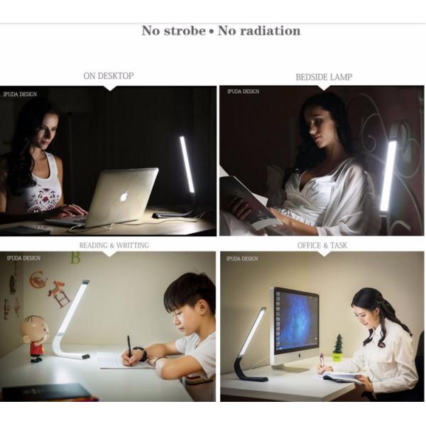 Flexible 4 levels touch control dimmable led table light,eye protected rechareable led desk lamp