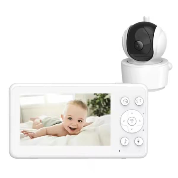 4.3 Inch LCD Split Screen Baby Monitor With Camera 2.4Ghz Infrared Night Vision Video