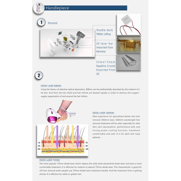 Newest 3 wavelength 755nm 808nm 1064nm professional painless diode laser hair removal machine