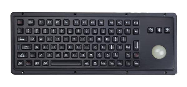 IP65 85 fecha o teclado industrial preto à prova de explosões com trackball retroiluminado