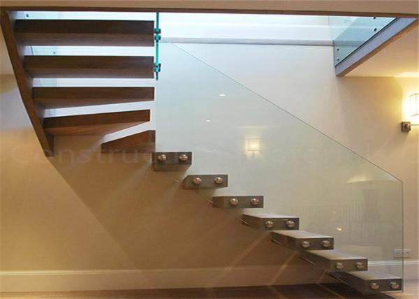 Contemporary Metal Floating Stairs , Wooden Staircase Designs For Homes