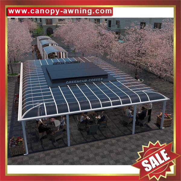 patio terrace sunshade aluminum polycarbonate gazebo shelter canopy awning for the coffee shop canteen store restaurant