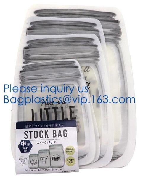 BPA Free Zip lockk Snack Bags for Preservation & Cooking Reusable Food Storage Bag,Cooking Food Bag, Silicone Lunch Bag