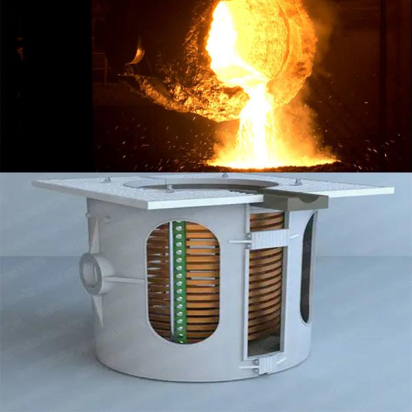 High Melting Efficiency Electric Induction Furnace for Metal Melting Power Factor 95% State-of-the-Art Technology