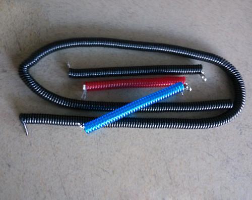 Wire tool lanyard tether for anti-theft w/ring clip with black rubber sleeve plastic coils