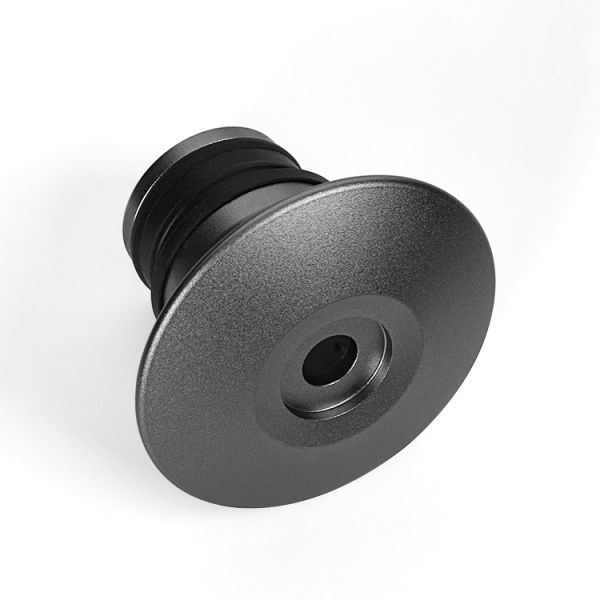 Custom CNC Machined 6061 Aluminum Alloy Massage Gun Head, Sandblasted Anodized Gray Massage Tip for Massage Chair & Fascia Gun