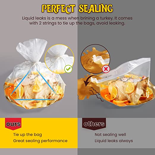 Large Cooking Roaster Oven Bags Meat Roasting Safe For Turkey Fish Vegetables