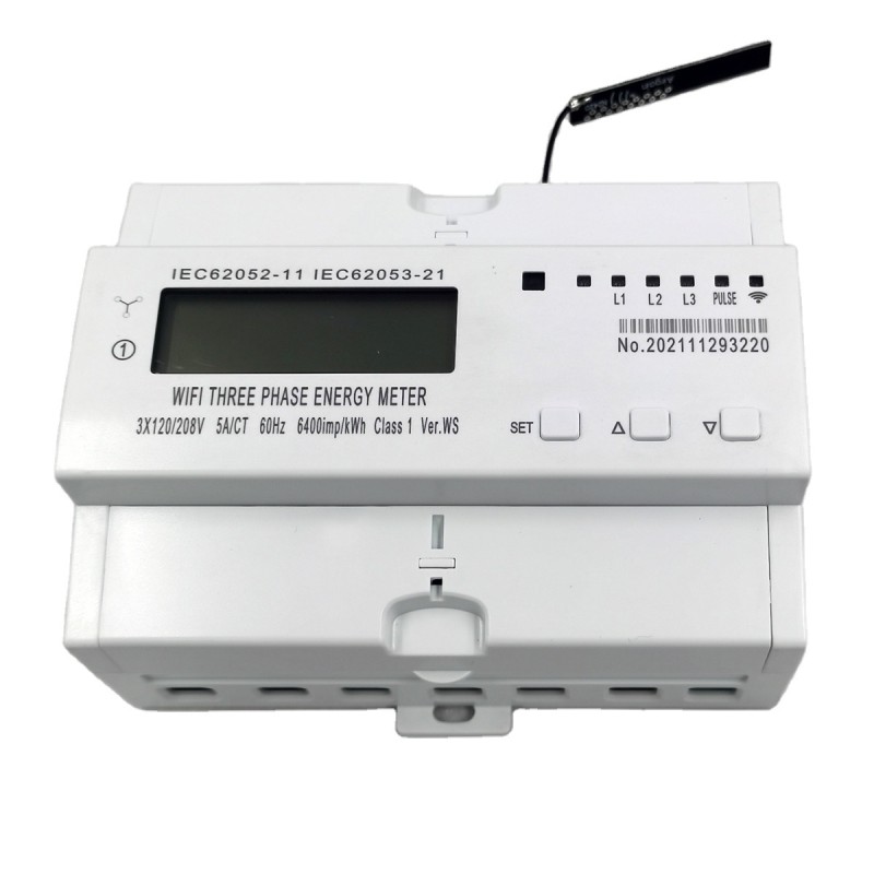 380V 5(60)A Smart Energy Meter Wifi ON/OFF App Controlled Din Rail for Three Phase Product Category Energy Meters