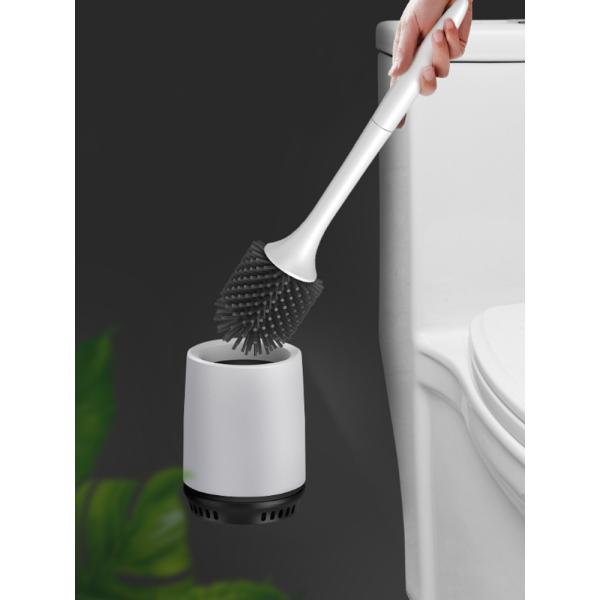 Factory supply Bathroom accessories cleaning household handheld white silicone toilet brush and holder