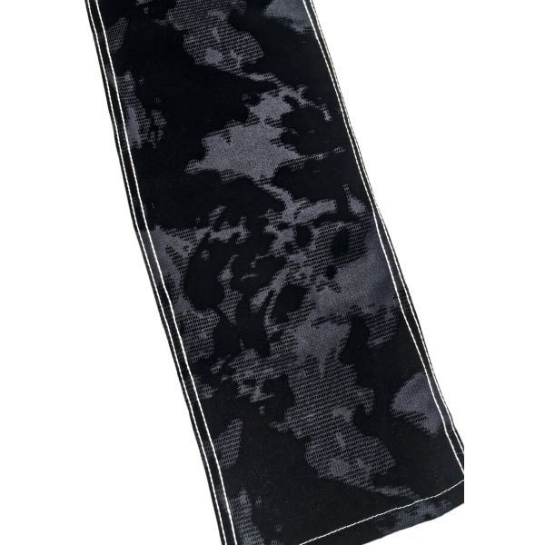 Maillard Style Black Flocked Denim Fabric Dark Blue 70%Cotton Unique Design For Jeans