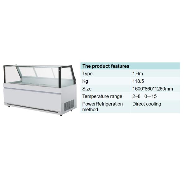 Trapezoidal Duck Neck Cabinet White Glass Display Cabinet Meat Cabinet