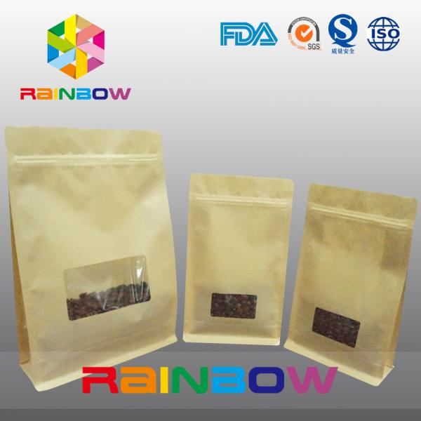 Custom Printed Kraft Paper Bag With Transparent Window for Coffee Beens