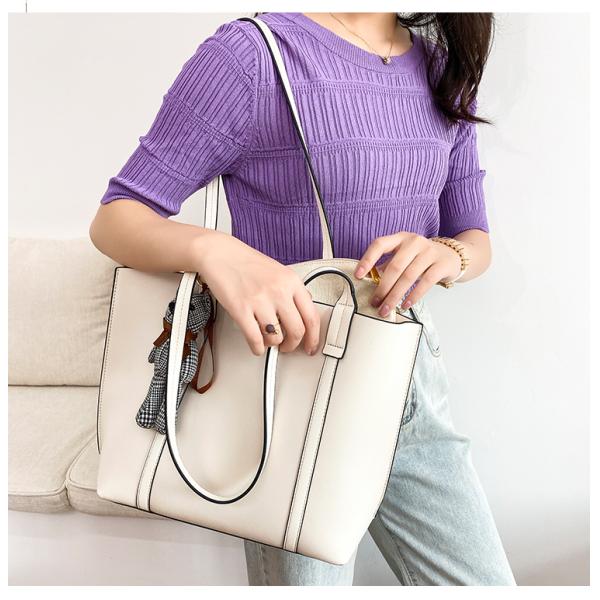 28cm Women's Genuine Leather Tote Bags OEM Black Handbag Purse