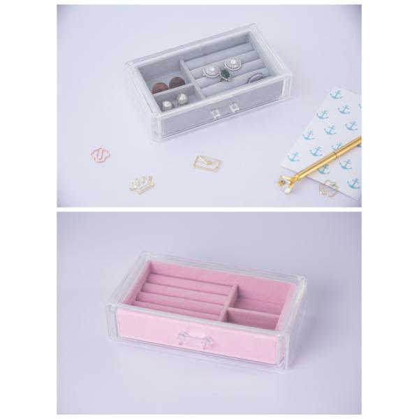 Ясный акриловый организатор ювелирных изделий столешницы, организаторы ювелирных изделий бархата для ящиков