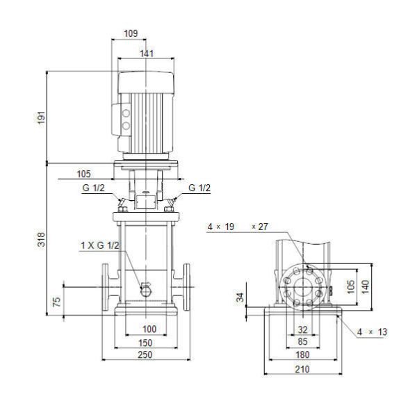 Grundfos Crn Water Pressure Booster Pump Vertical Multistage Pump