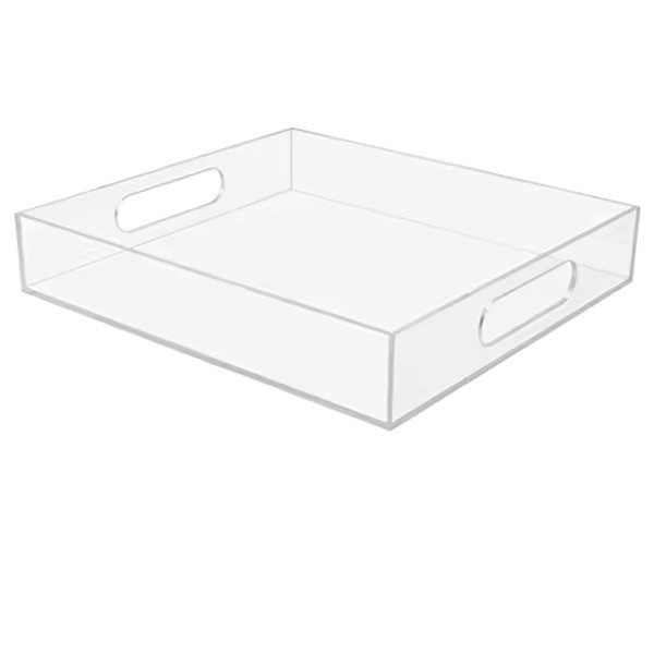Clear Rectangular Acrylic Tray Lucite Breakfast Tray For Home Restaurant Hotel