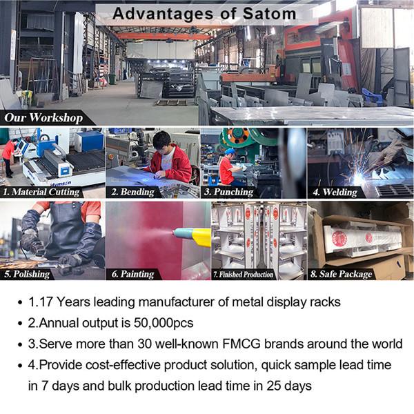 Strong Metal 4 Layers Custom Design Advertising Poster Product Display Stand with wheels