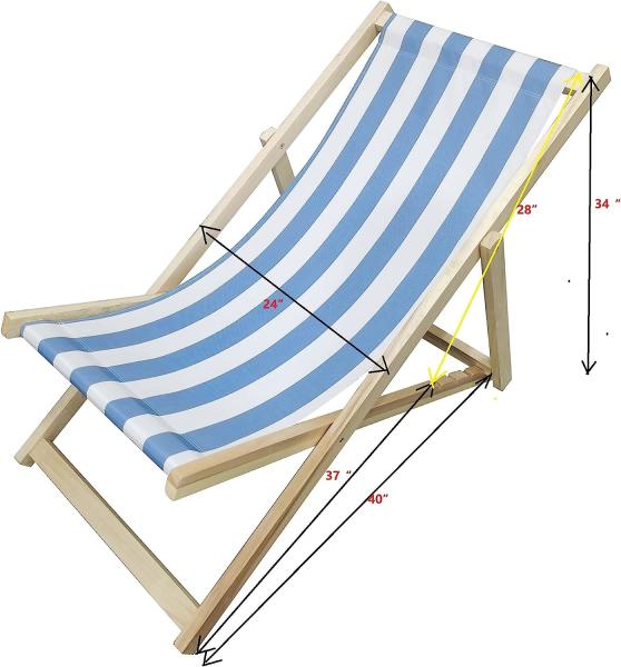 Beach Sling Chairs Set Outdoor Folding Portable Beach Chairs With Solid Wooden Frame Polyester Canvas Reclining