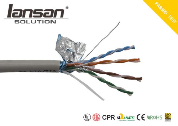 Solid Networking PVC Cat5e Lan Cable FTP 0.50mm Copper Clad Aluminum 305 m / roll