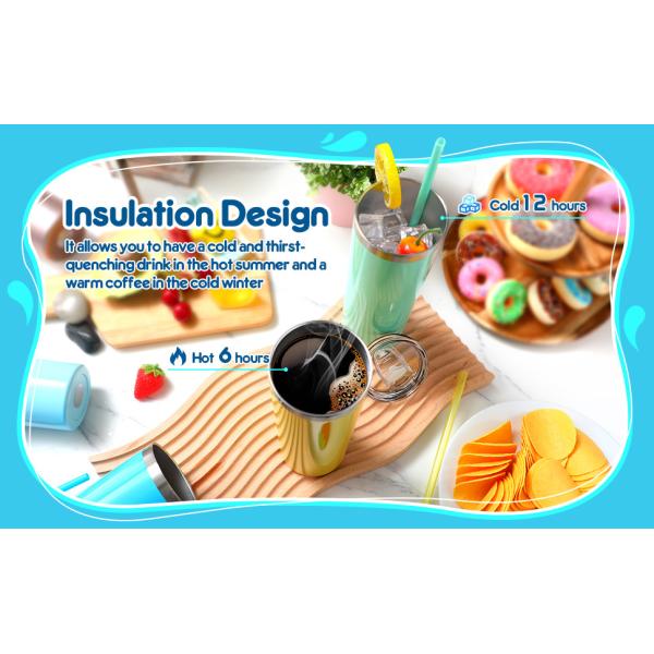 Esbelto 20 oz de acero inoxidable recto Tumbler blanco con paja de metal para la máquina de impresión de prensa térmica